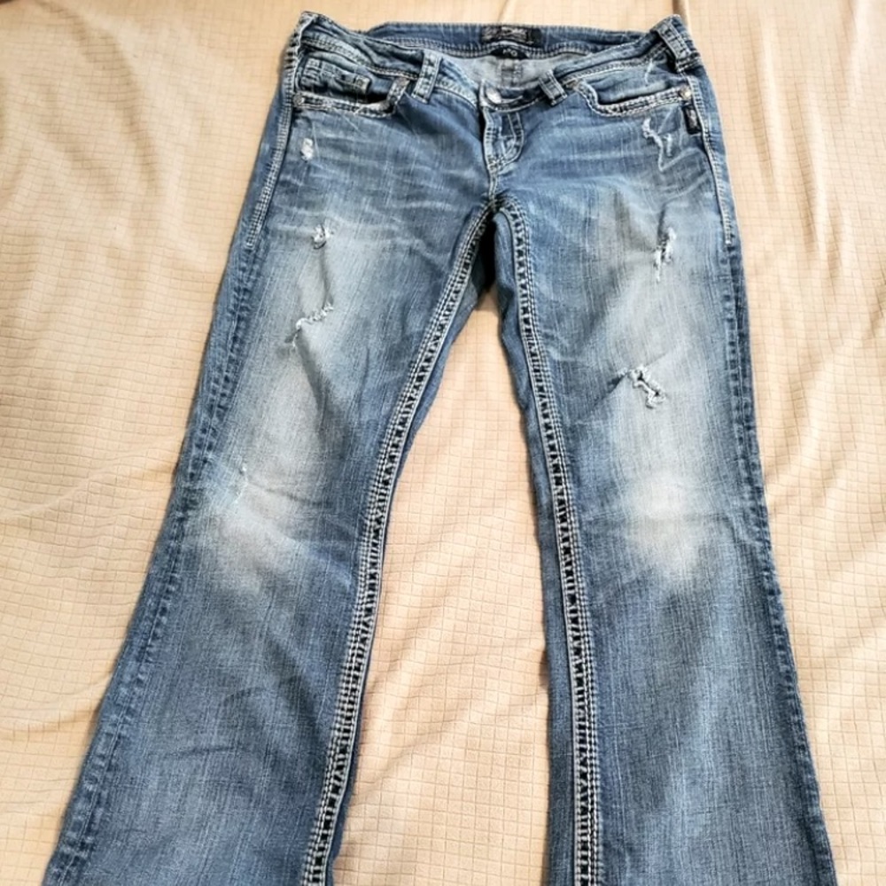 Silver Aiko low rise jeans
